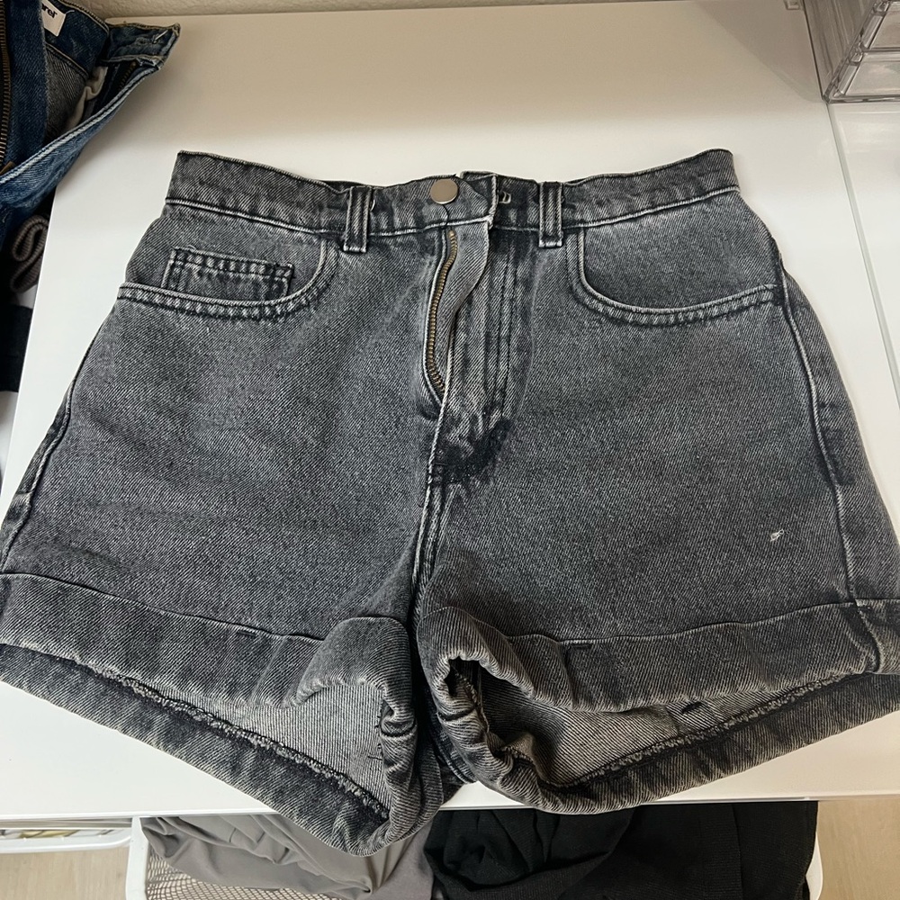 American Apparel Dark Gray Jean Shorts